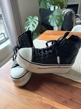 ASH Jess Bis Black Leather Platform High-Top Sneakers | EU 38 (US 7.5–8)